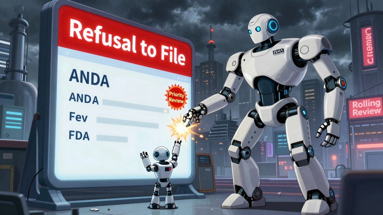 Small startup robot rejected by FDA portal while corporate mecha submits perfect application.