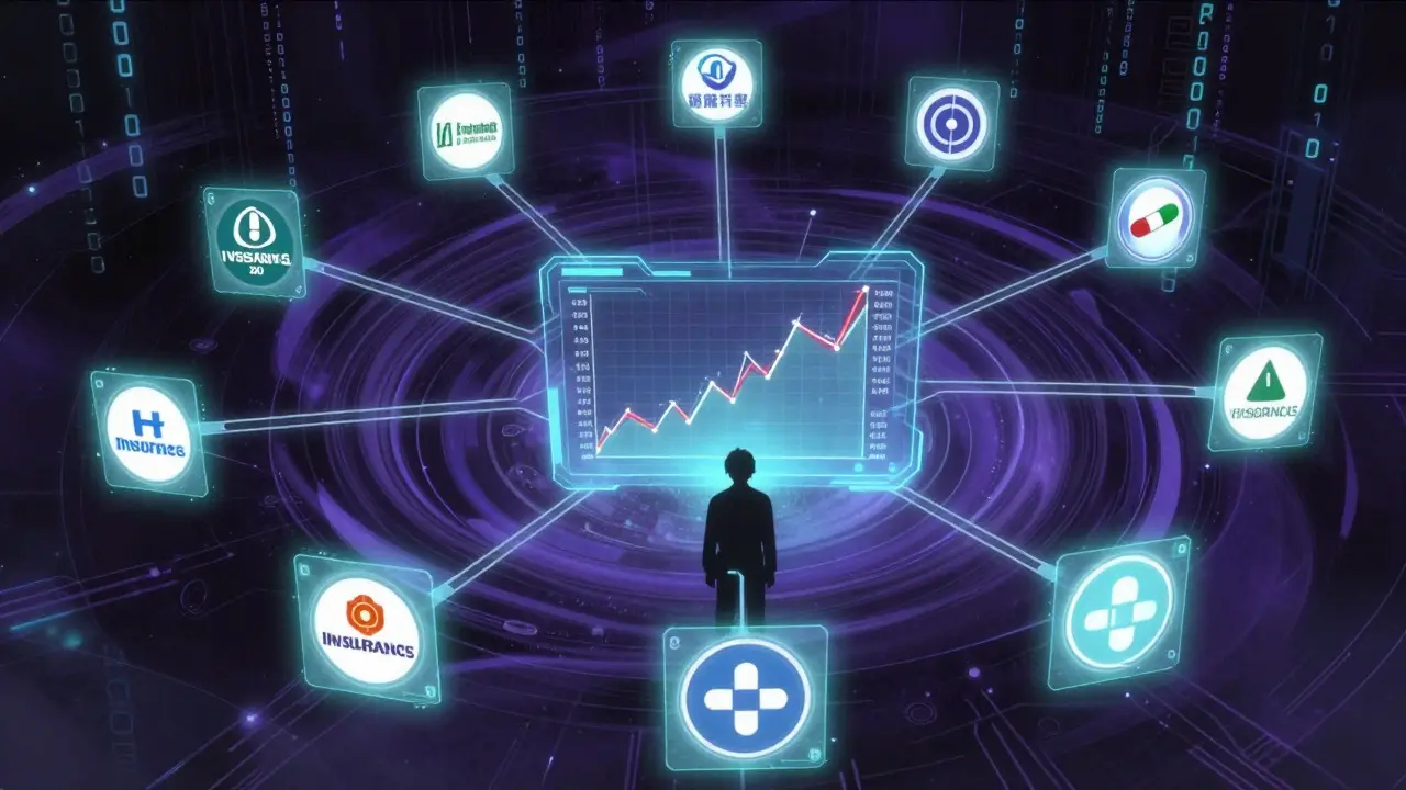 Abstract mecha art visualizing complex pharmaceutical pricing networks